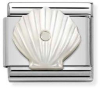 Nm 330509/11 Звено CLASSIC "РАКОВИНА" сталь/серебро 925° /нат.камень