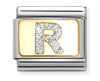 Nm 030291/18 Звено CLASSIC буква "R" сталь/золото 750 gr.0,08/эмаль