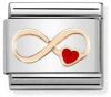 Nm 430202/12 Звено CLASSIC символ "БЕСКОНЕЧНОСТЬ" сталь/золото 375°/эмаль