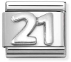 Nm 330101/57 Звено CLASSIC символ "21" сталь/серебро 925°